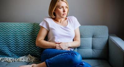 Woman struggling with celiac disease