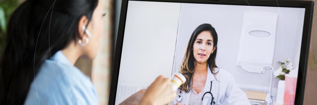 Image of lady accessing telehealth