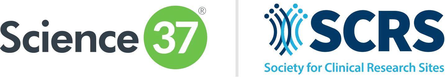 Science37 and SCRS (Society for Clinical Research Sites) logos